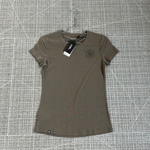 Merino wool icon tee - ladies size small - WALNUT